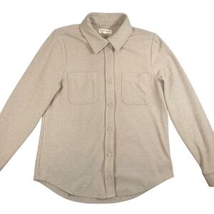 Lincoln Outfitters Shacket Men's Medium Cream Striped Casual Outdoors